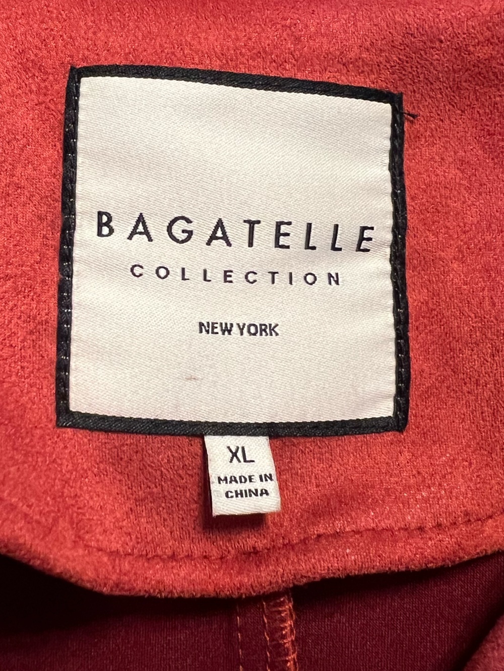 Bagatelle Collection Red Rust Faux Suede Zip Lightweight Jacket Extra Large - Picture 9 of 10